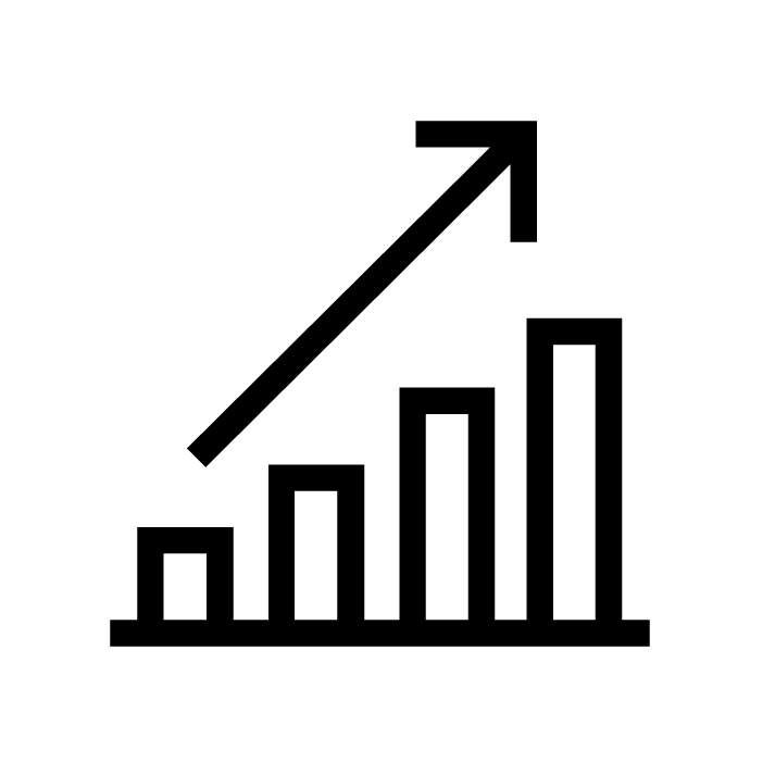 Symbol mit aufsteigenden Balken