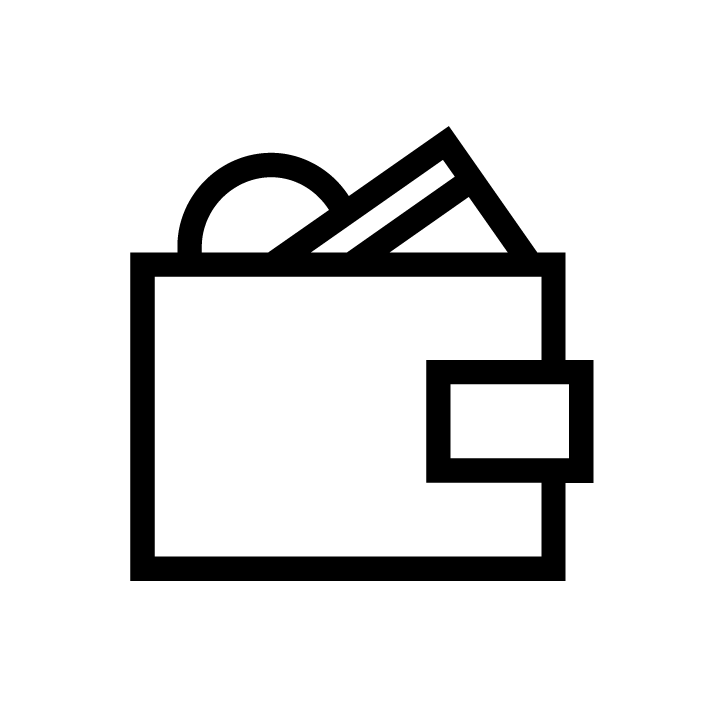 Symbol in Form einer Geldbörse
