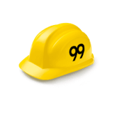 Helm mit der Aufschrift 99 symbolisiert Sicherheit