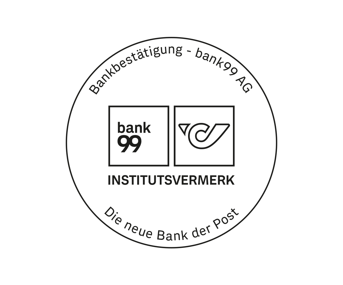 Ein Institutsvermerk der Bank99 - Bankbestätigung